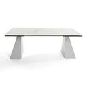 Latrobe - Modern White Ceramic Quartz 118" Extendable Dining Table