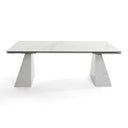 Latrobe - Modern White Ceramic Quartz 118" Extendable Dining Table