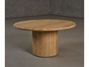 Lavaca - Modern Travertine Marble Round Coffee Table