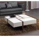 Karlstad - Modern White + Walnut TV Stand