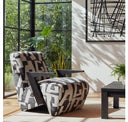Loftis - Modern Black & White Fabric Ottoman