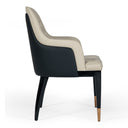 Leeds - Glam Beige and Black Dining Chair
