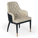 Leeds - Glam Beige and Black Dining Chair