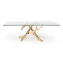 Legend Modern Glass & Gold Dining Table
