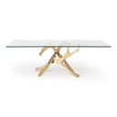 Legend Modern Glass & Gold Dining Table