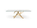 Marston Modern White Marble & Stainless Steel Dining Table