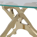 Legend Modern Glass & Gold Dining Table