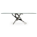 Legend Modern Glass & Stainless Steel Dining Table
