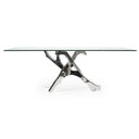 Legend Modern Glass & Stainless Steel Dining Table