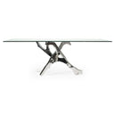 Legend Modern Glass & Stainless Steel Dining Table