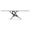 Legend - Modern Black Glass & Rosegold Dining Table
