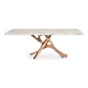 Legend - Modern Black Glass & Rosegold Dining Table