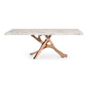 Legend - Modern White Marble & Rosegold Dining Table