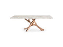Legend - Modern White Marble & Rosegold Dining Table