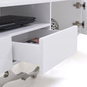 Legend 79"-Wide Modern White TV Stand