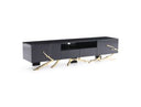 Kilson - Modern Black Oak & Champagne Gold TV Stand