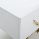Legend - 87"-Wide Modern White Gold TV Stand