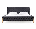 Legend - Modern Black Velvet & Rosegold Bed