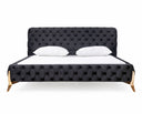 Legend - Modern Black Velvet & Rosegold Bed