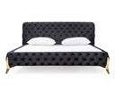 Legend - Modern Black Velvet & Rosegold Bed