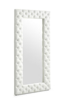 Legend - Modern White Bonded Leather Floor Mirror