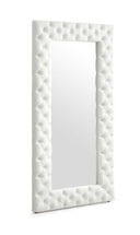Legend - Modern White Bonded Leather Floor Mirror