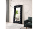Legend - Transitional Grey Velvet Floor Mirror