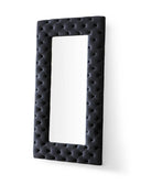 Legend - Transitional Black Velvet Floor Mirror