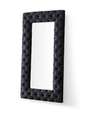 Legend - Transitional Black Velvet Floor Mirror