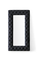 Legend - Transitional Black Velvet Floor Mirror