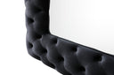 Legend - Transitional Black Velvet Floor Mirror