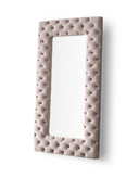 Legend - Transitional Grey Velvet Floor Mirror