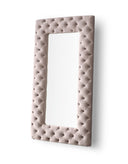 Legend - Transitional Grey Velvet Floor Mirror
