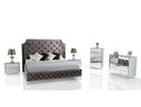 Leilah Transitional Tufted Fabric Bed
