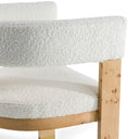 Letha - Modern Cream Fabric + Burl Dining Chair