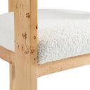 Letha - Modern Cream Fabric + Burl Dining Chair