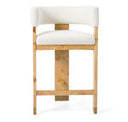 Letha - Modern Cream Fabric + Burl Dining Chair