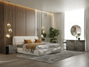 liam - modern ivory fabric upholstered bed