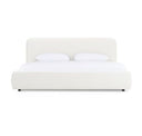Liam + Mikala - Modern Ivory Fabric + Natural Oak 4-Piece Bedroom Set