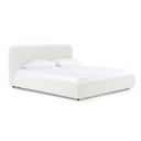 Liam - Modern Ivory Fabric Upholstered Bed