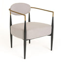 Liberty - Modern Beige Fabric + Black & Gold Accent Chair