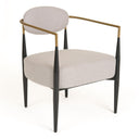Liberty - Modern Beige Fabric + Black & Gold Accent Chair