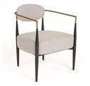 Liberty - Modern Light Grey Fabric + Black & Gold Accent Chair