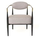 Liberty - Modern Light Grey Fabric + Black & Gold Accent Chair