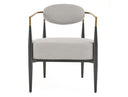 Liberty - Modern Light Grey Fabric + Black & Gold Accent Chair