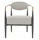 Liberty - Modern Light Grey Fabric + Black & Gold Accent Chair