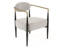Liberty - Modern Light Grey Fabric + Black & Gold Accent Chair