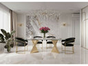 Buquet + Linda - Glam Champagne Gold + Black Velvet 5-Piece Dining Set