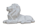 Lion - White Geometric Sculpture