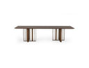 Livia - Modern Wenge & Gold Stainless Steel Dining Table